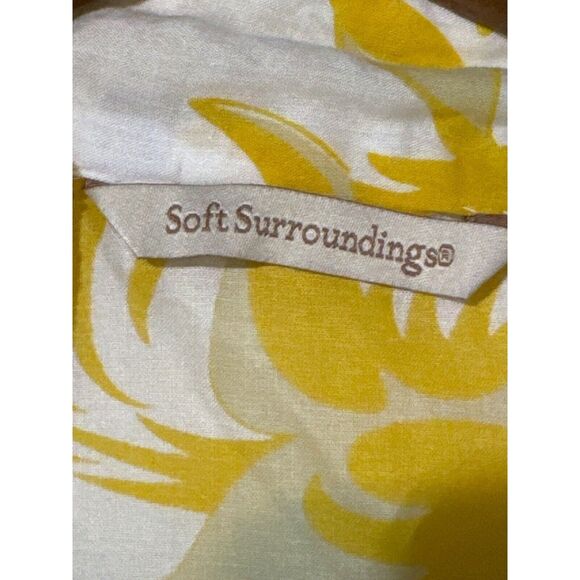 Soft Surroundings Shirt Embellished floral Yellow/Green/Cream Size Small - Picture 3 of 7